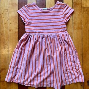 Hanna Andersson Pink and Orange Striped Cotton Dress